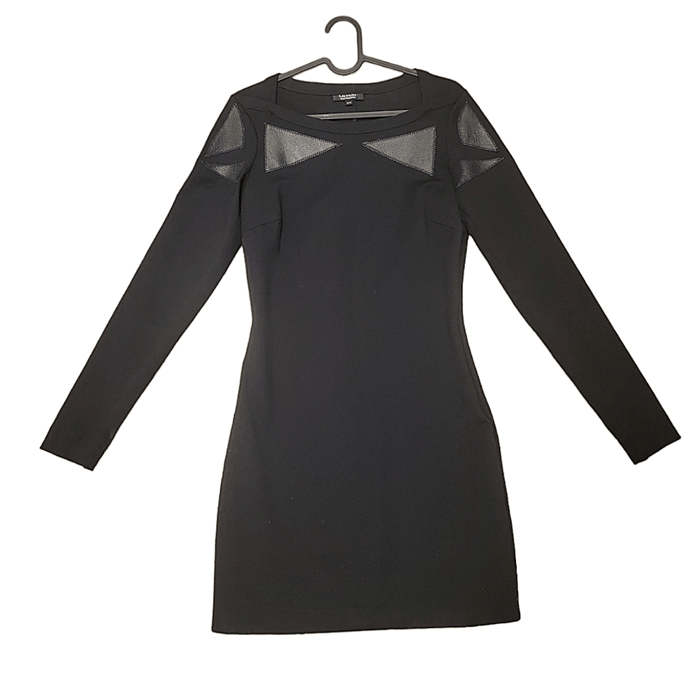 DENIS GAGNON for ODASI Nooprene Leather Mini Long Sleeve Dress